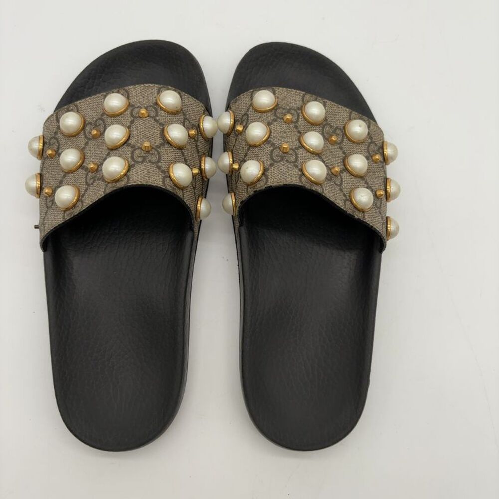 Gucci Designer Monogram Slide Sandals